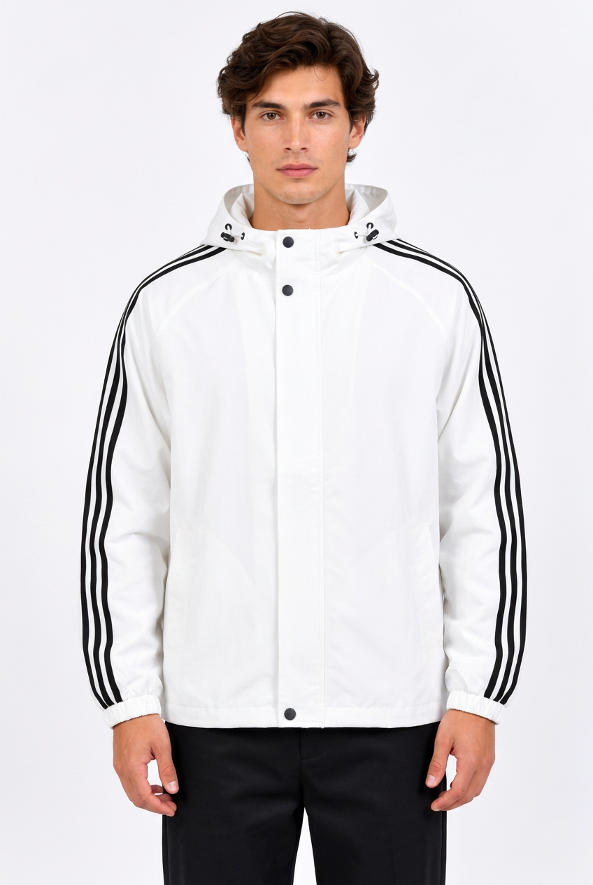 Jeff en blanc, capuche baissée