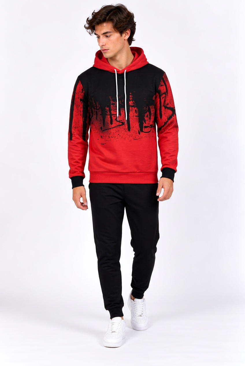 Jeff en noir et rouge