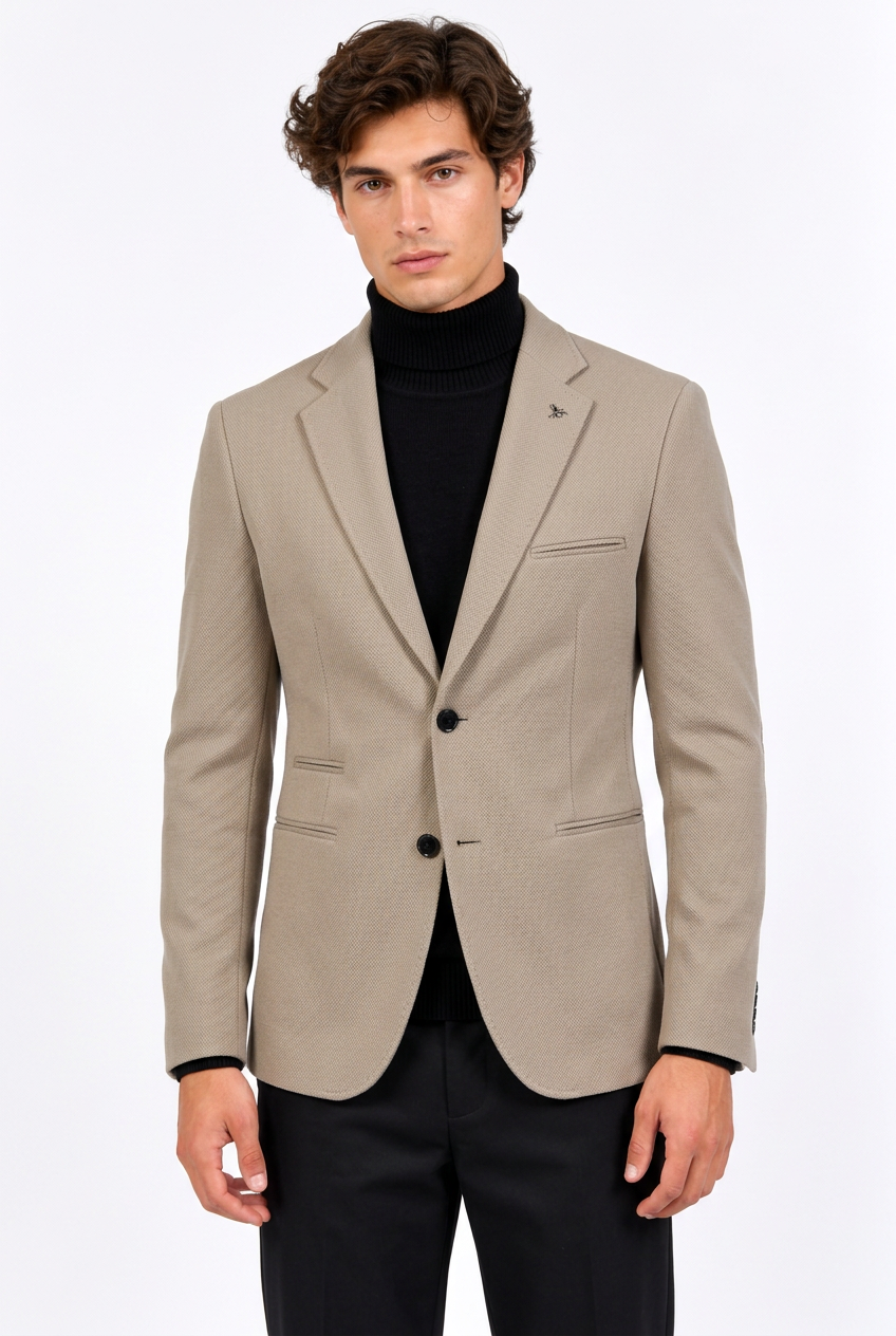 Jeff en veste slim kaki beige