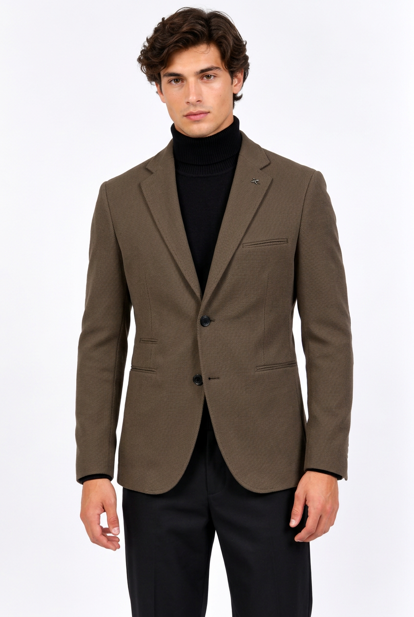 Jeff en veste slim marron
