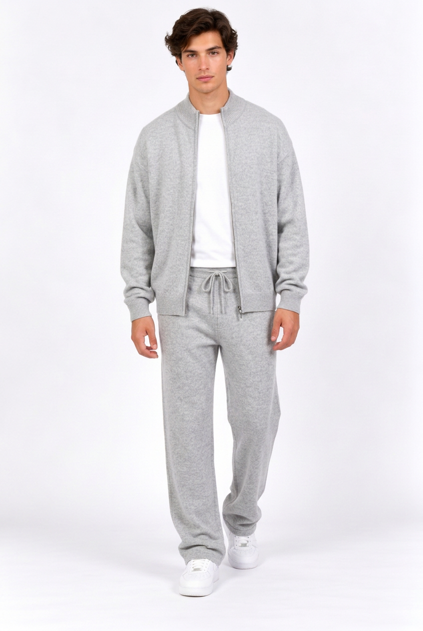 Jeff ensemble gris clair porté plus ample