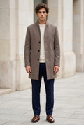Jeff, manteau brun taupe