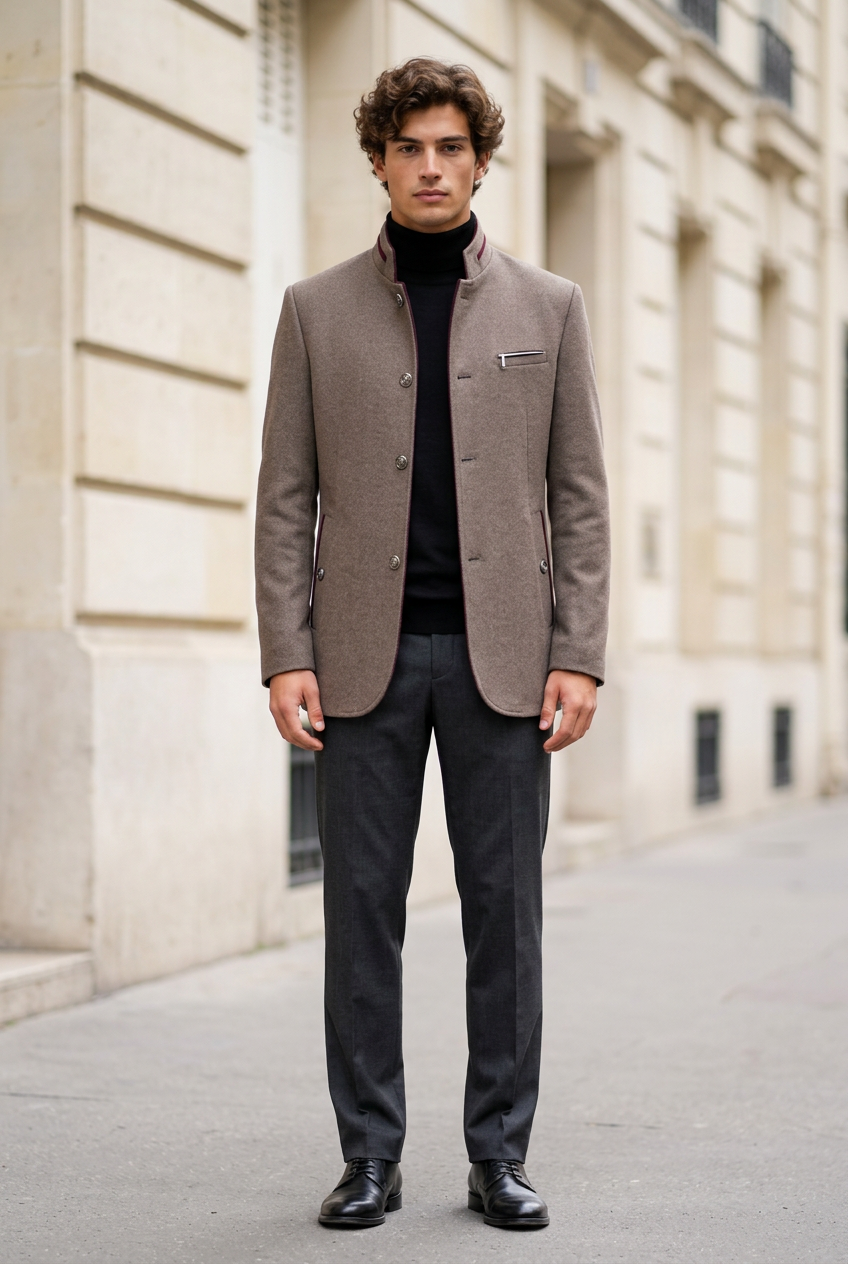 Jeff, manteau camel taupe