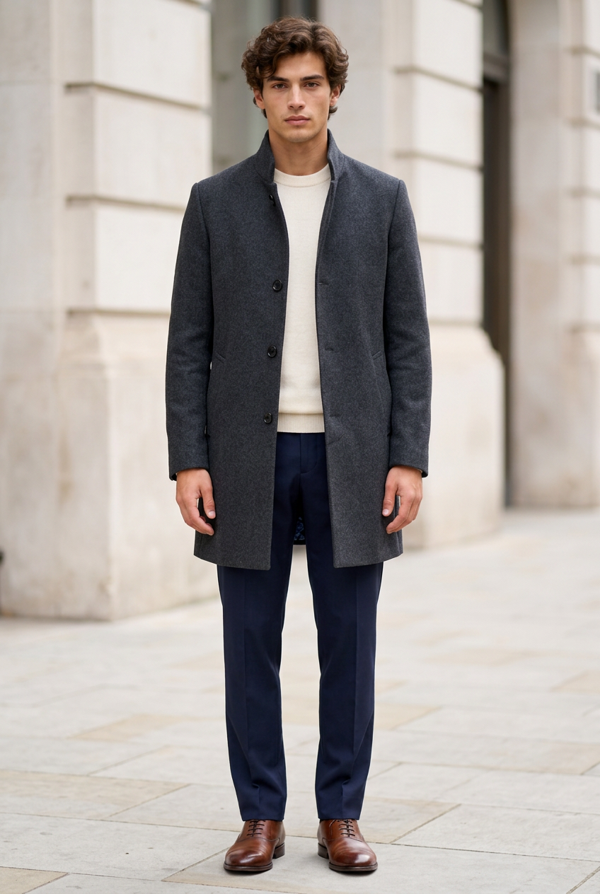 Jeff, manteau gris