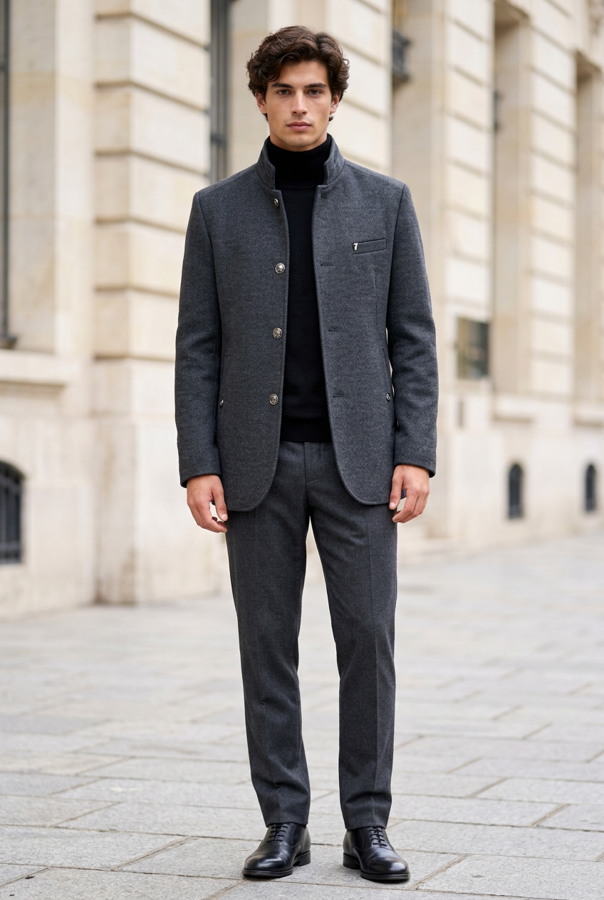 Jeff, manteau gris