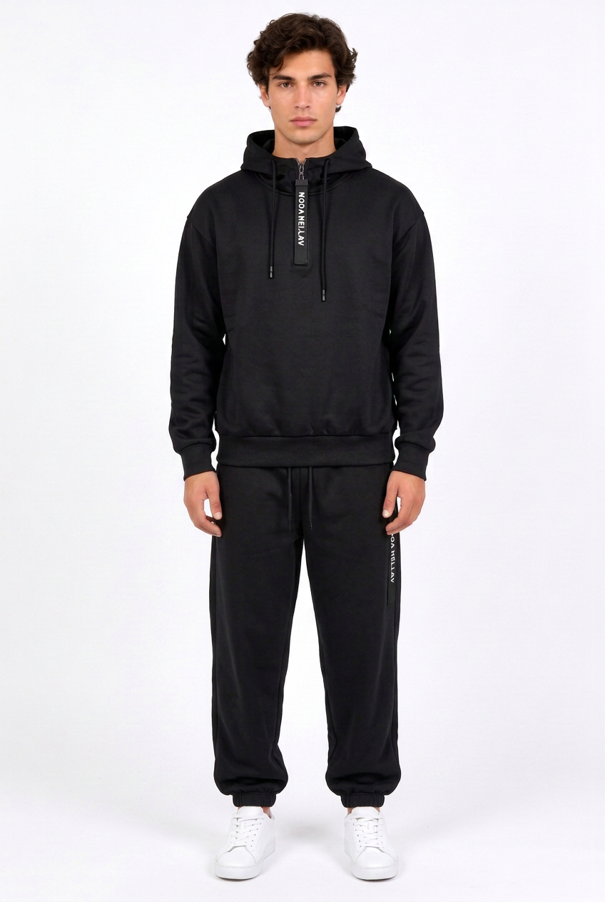 Jeff noir, pantalon plus ample