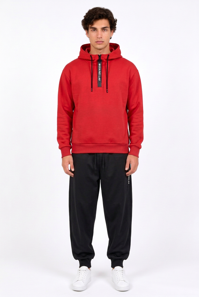 Jeff rouge, pantalon plus ample