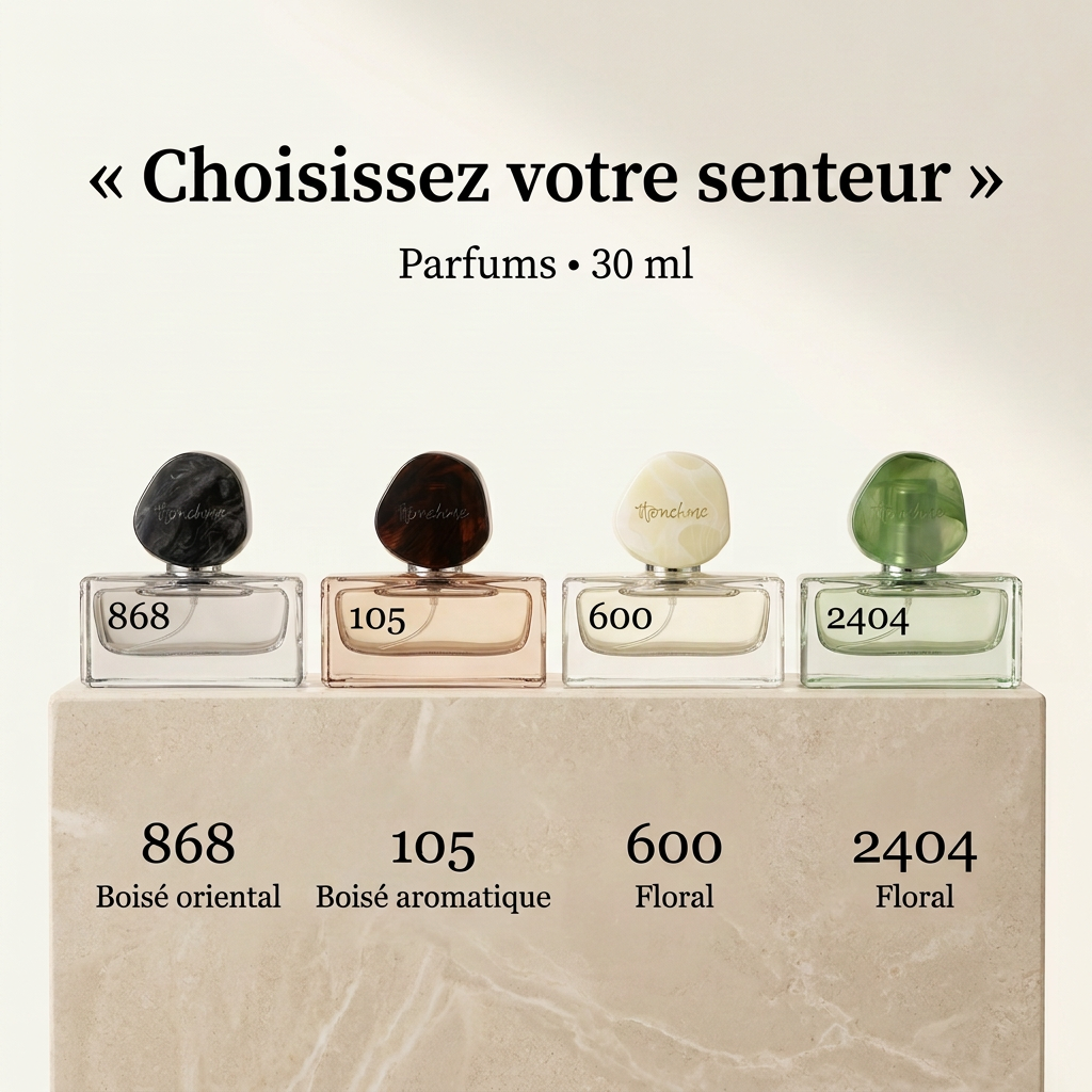 Parfums avec uniquement les numéros et les senteurs en français