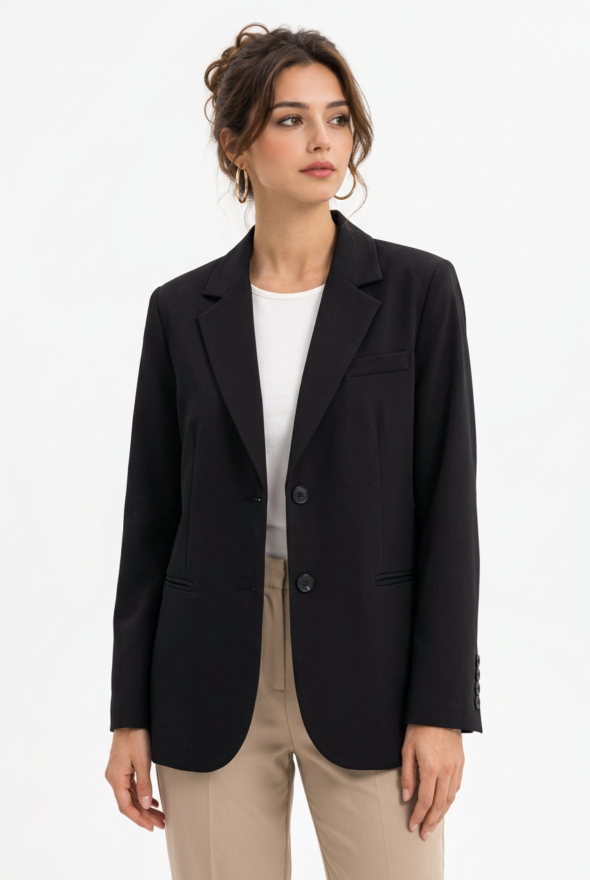 Stéphanie avec le blazer noir