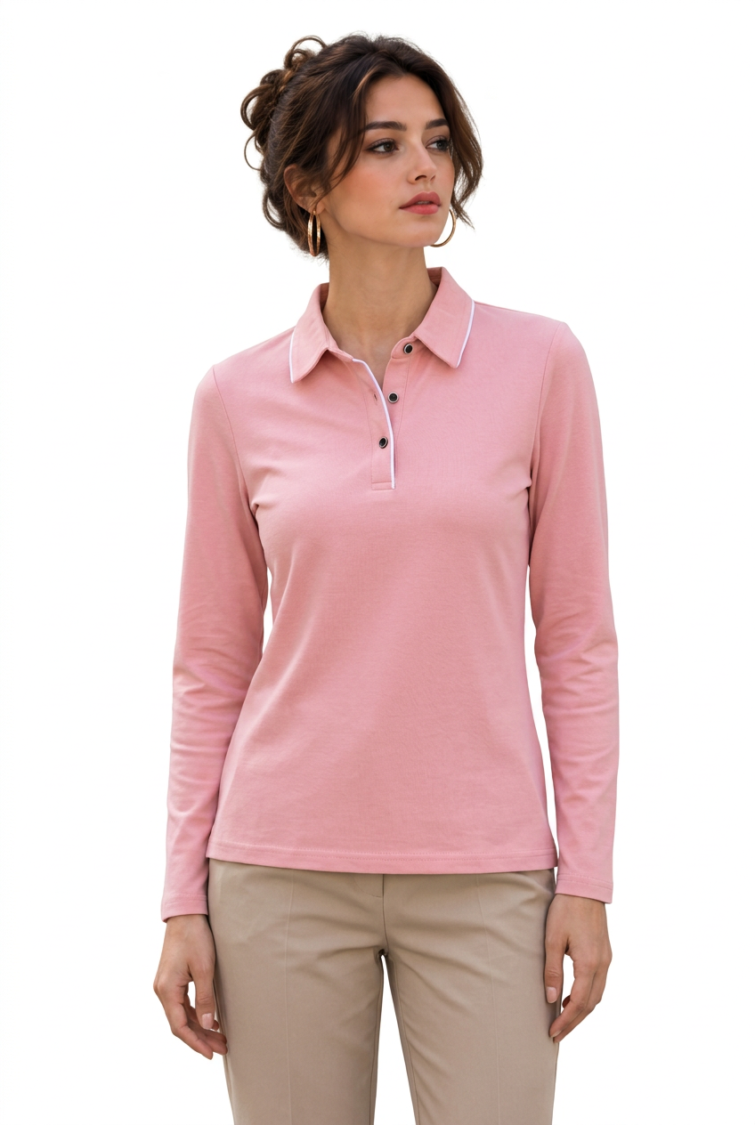 Stéphanie avec le polo rose