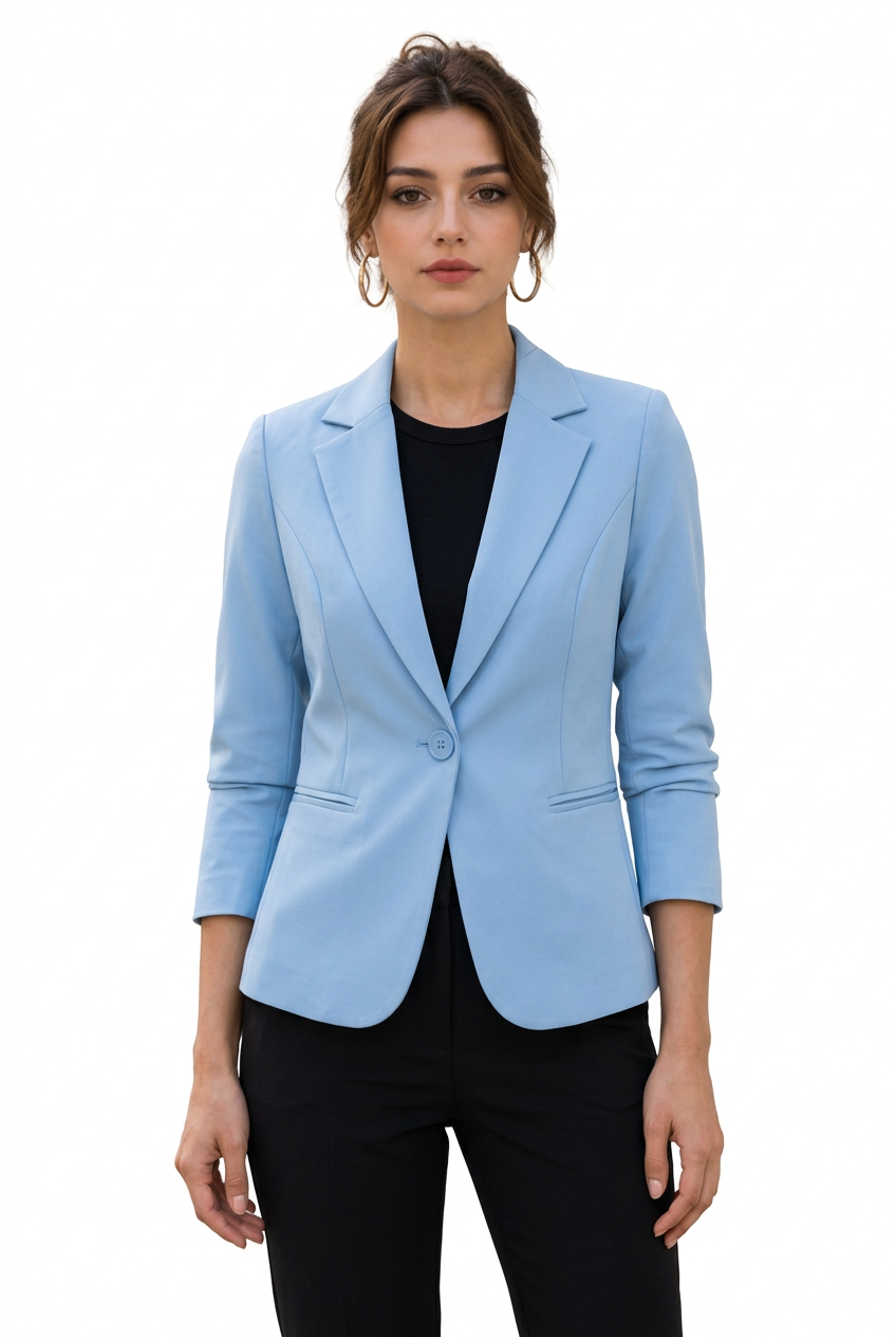 Stéphanie, blazer bleu ciel