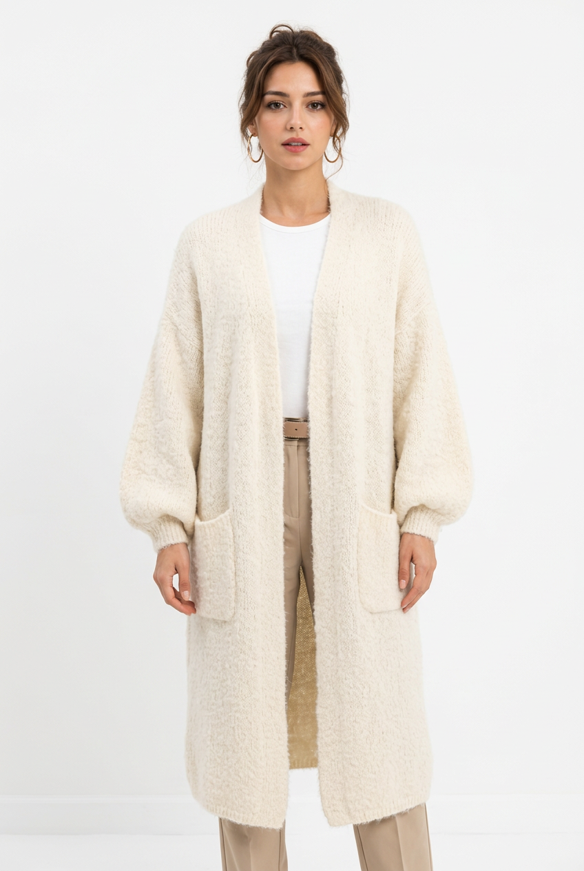 Stéphanie cardigan blanc beige