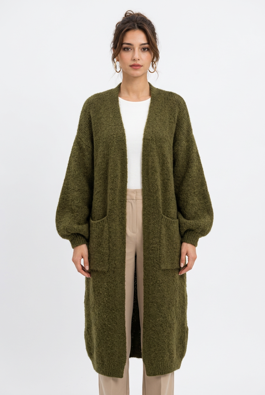 Stéphanie cardigan vert armée