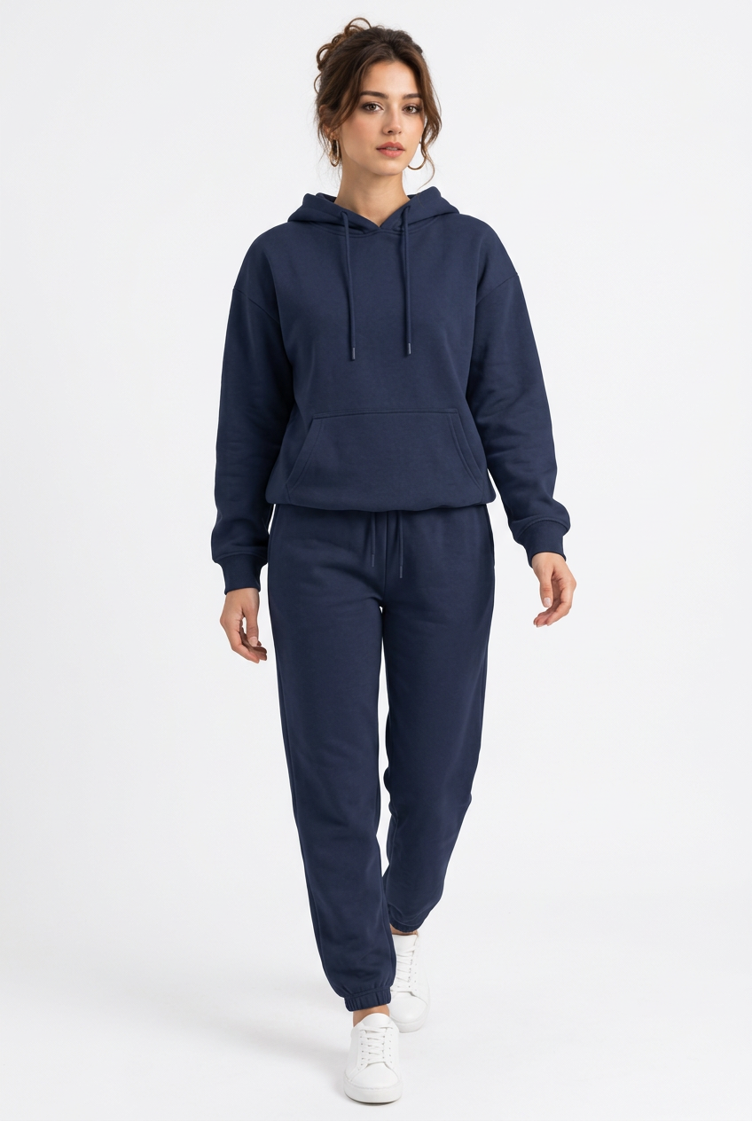 Stéphanie en ensemble bleu marine