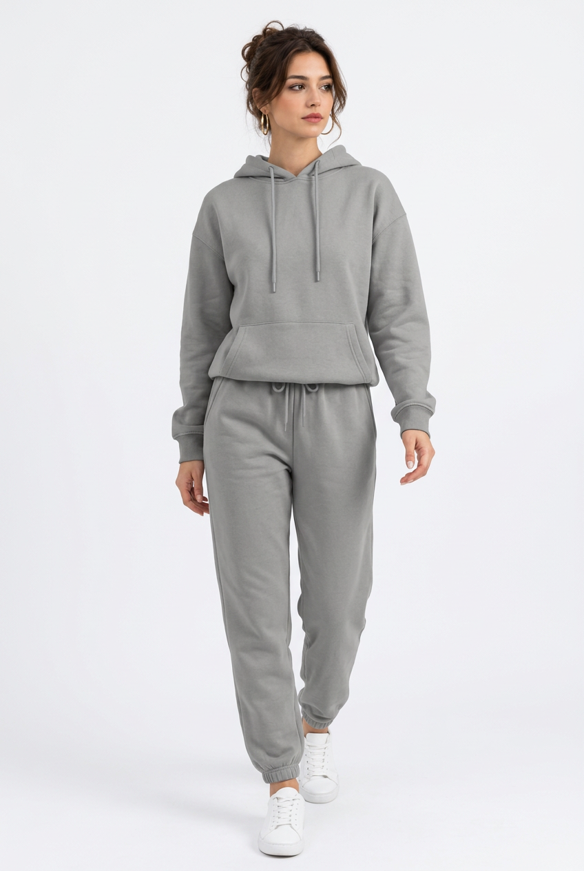 Stéphanie en ensemble gris foncé