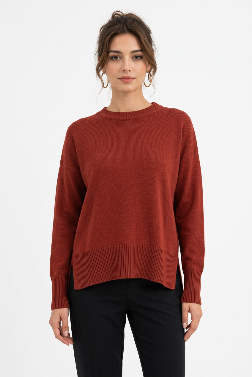 Stéphanie en rouge brique