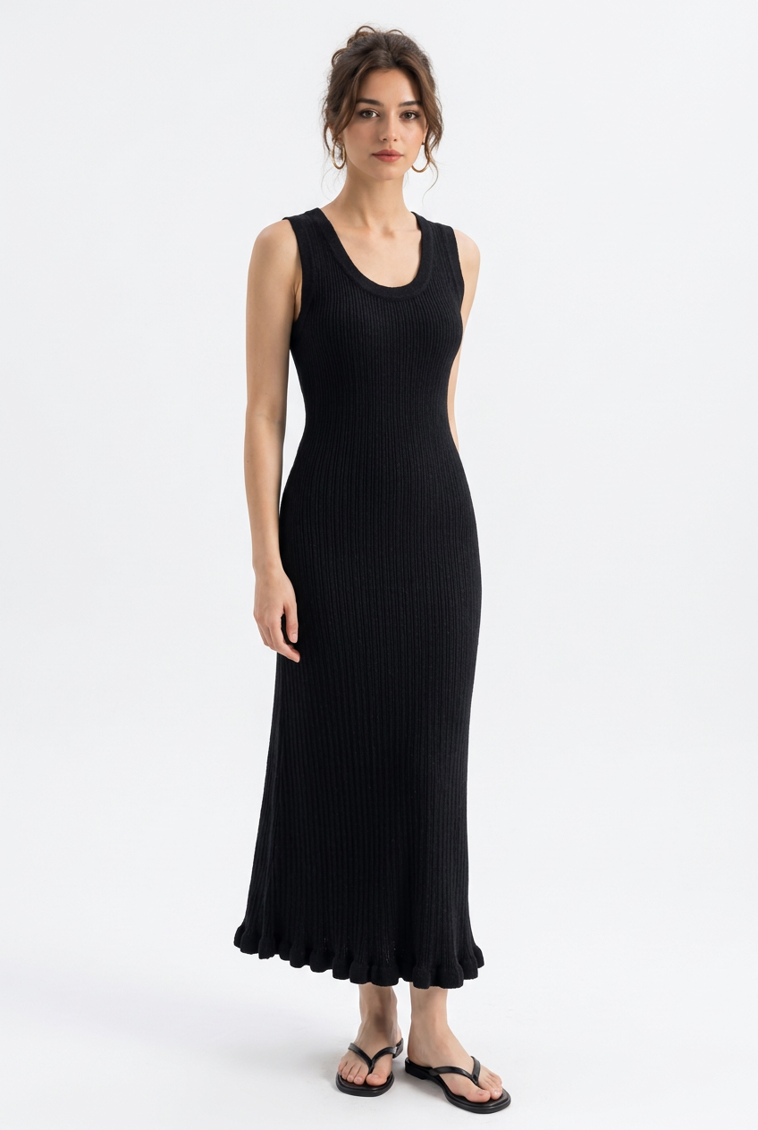 Stéphanie en studio avec la robe noire