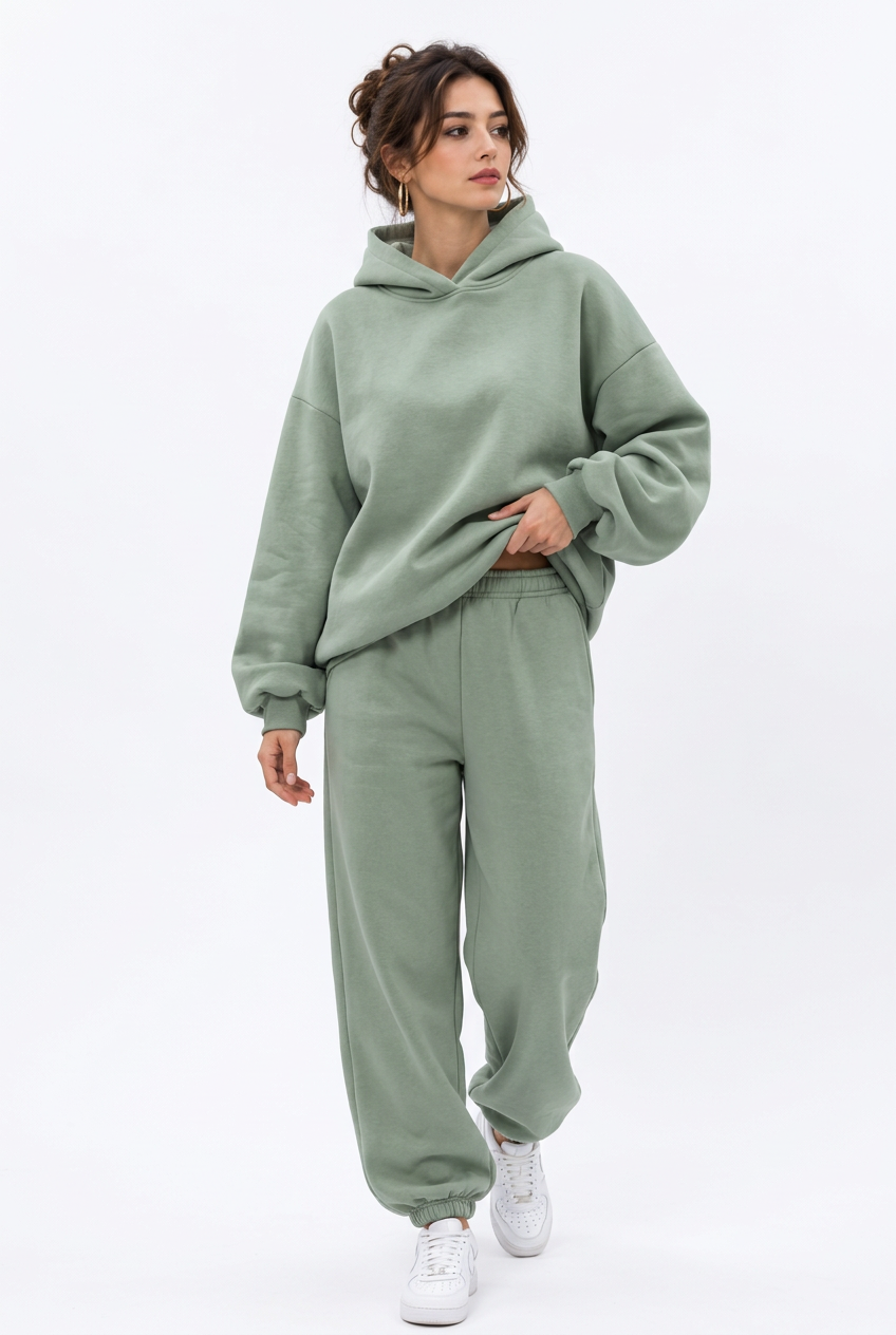 Stéphanie ensemble oversize vert sauge