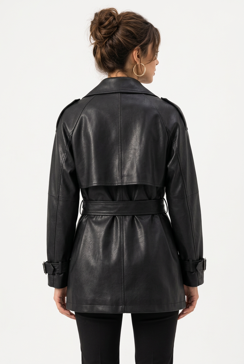 Stéphanie manteau noir vue de dos