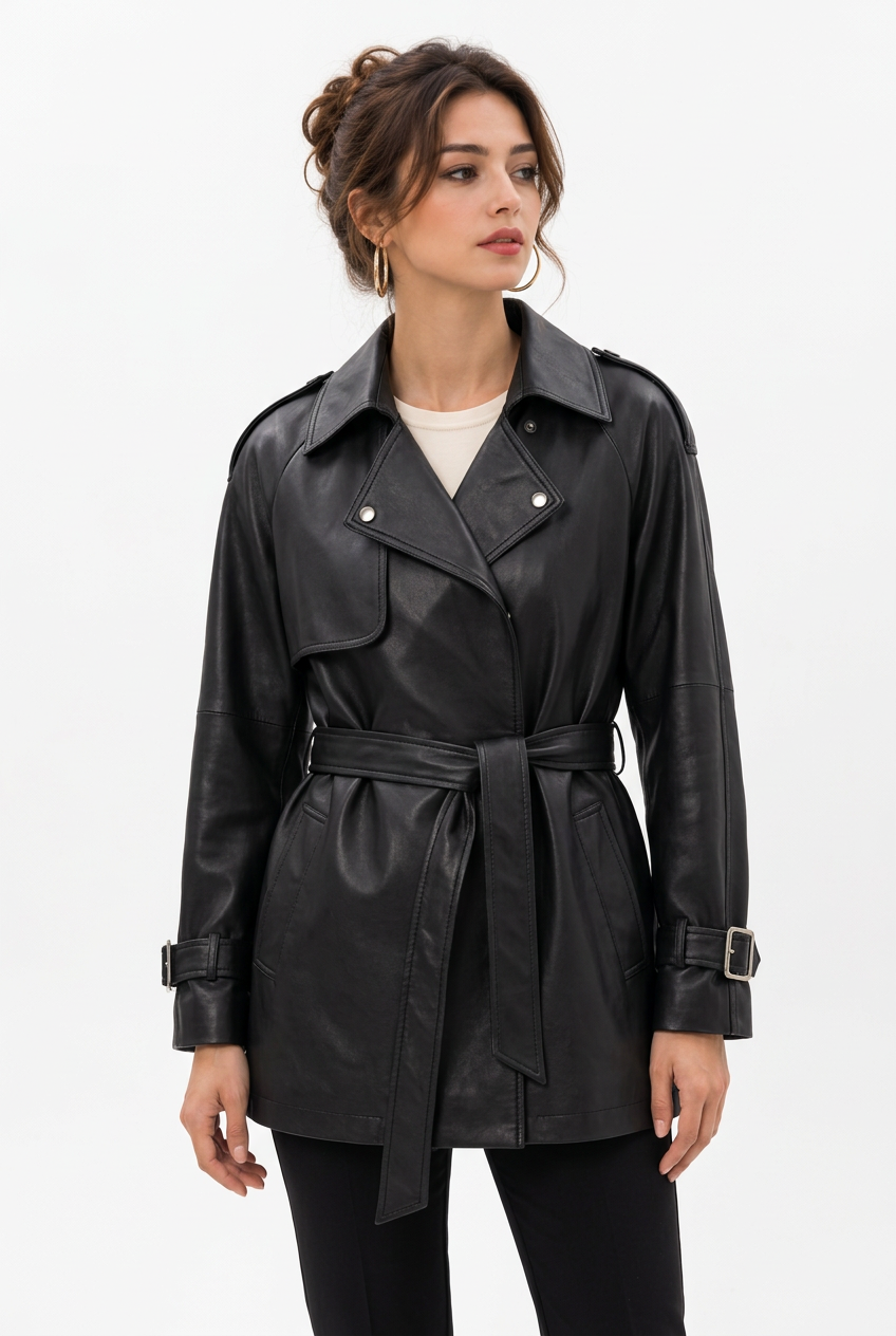 Stéphanie manteau noir vue de face