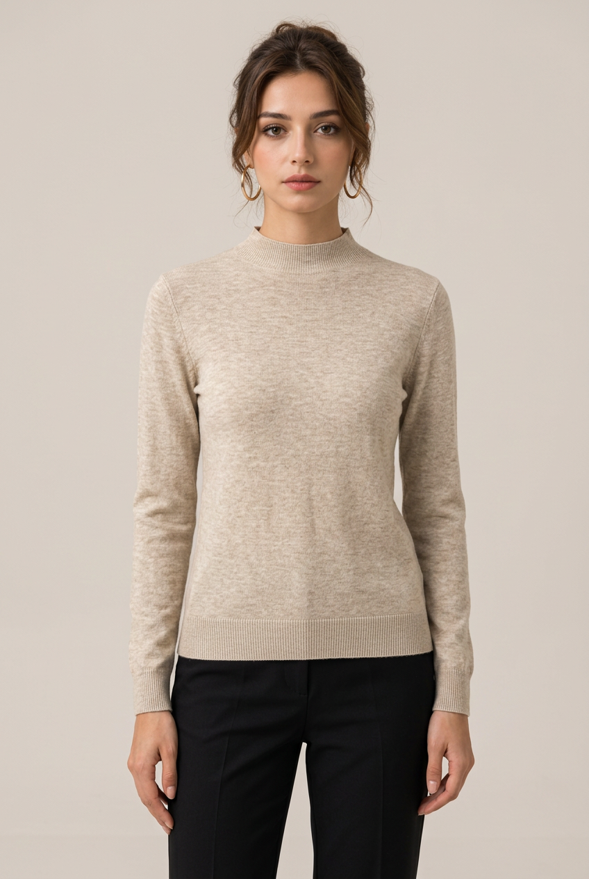 Stéphanie, pull beige avoine