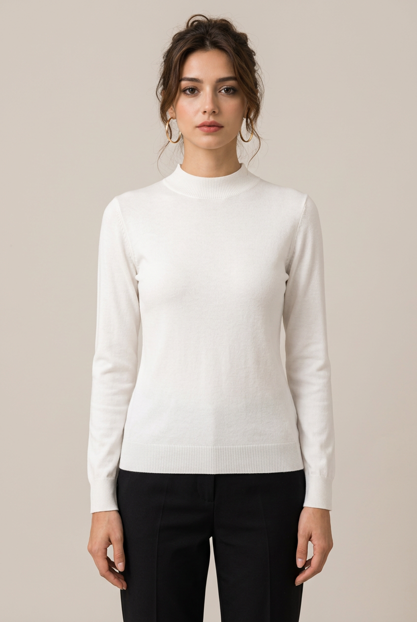 Stéphanie, pull blanc