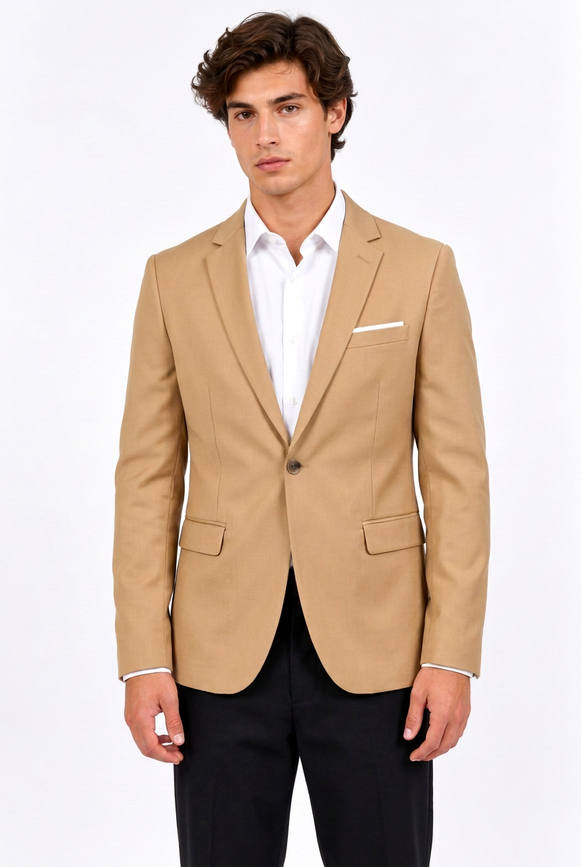 Veste beige à un bouton