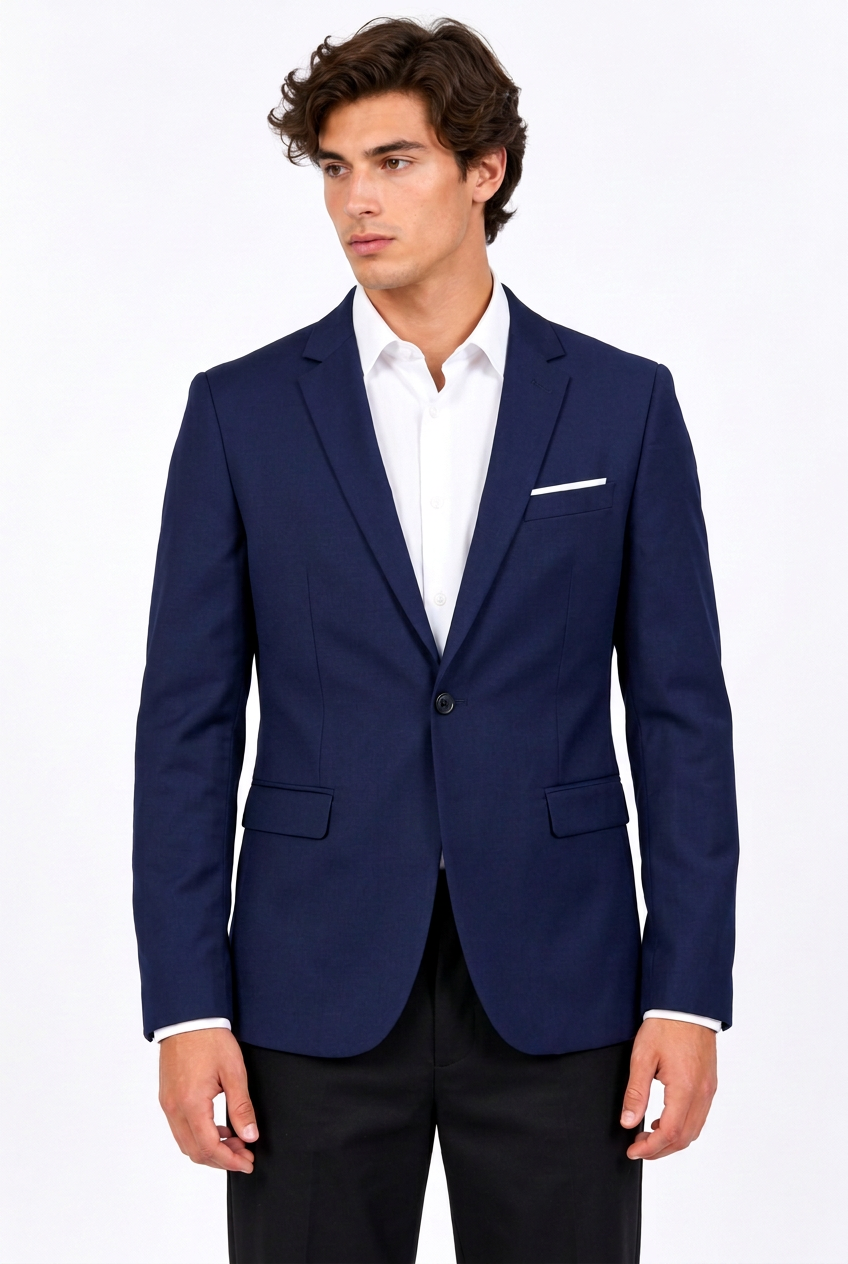Veste bleu marine à un bouton